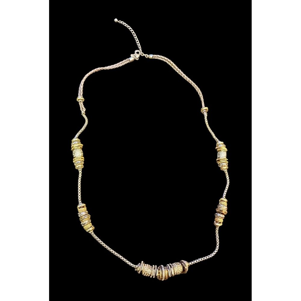 Chicos Bisma Two Tone Long 35" Statement Necklace